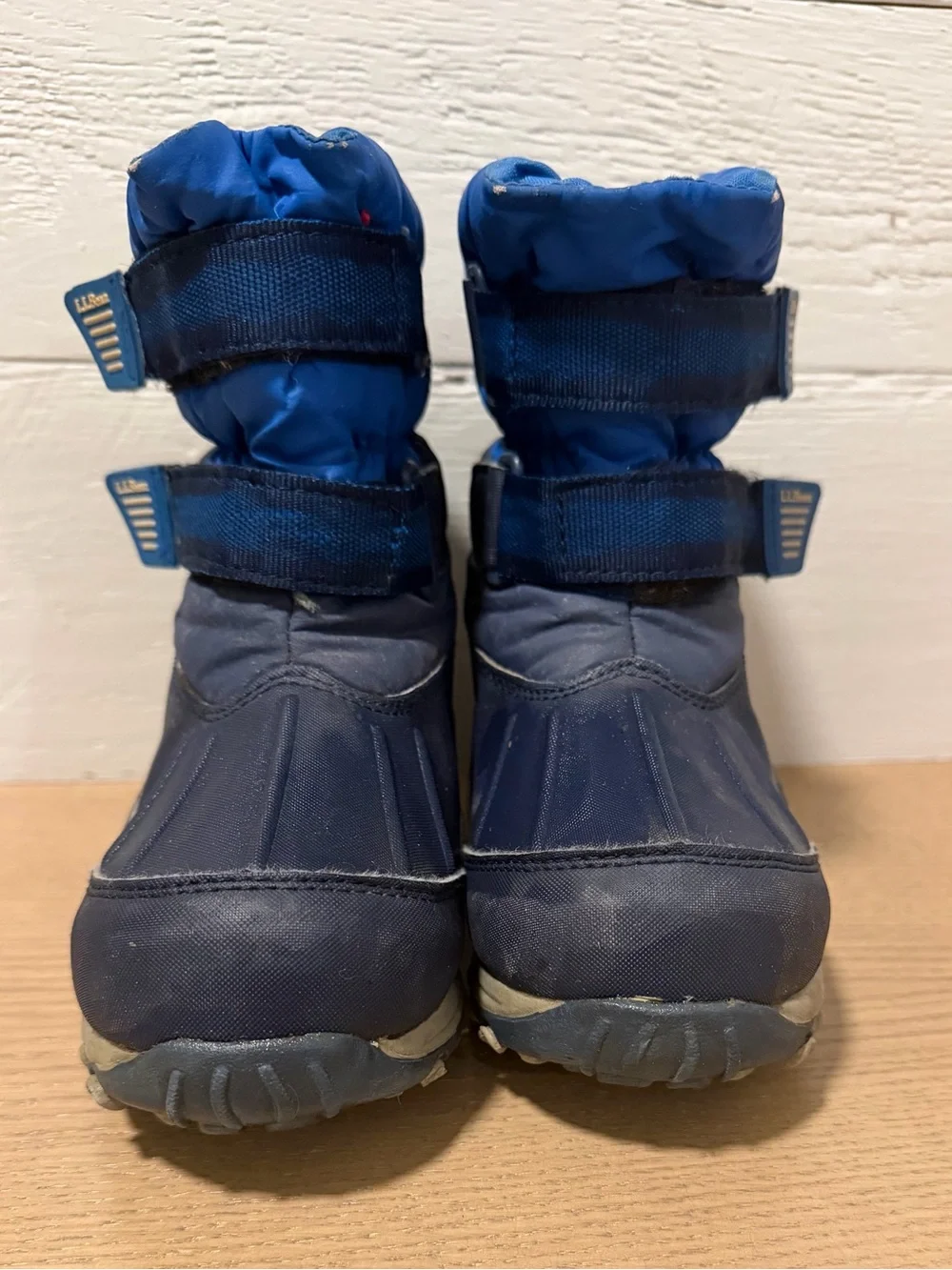 LL Bean Kids Bright Blue Snow Boots Size 12 with Dual Straps